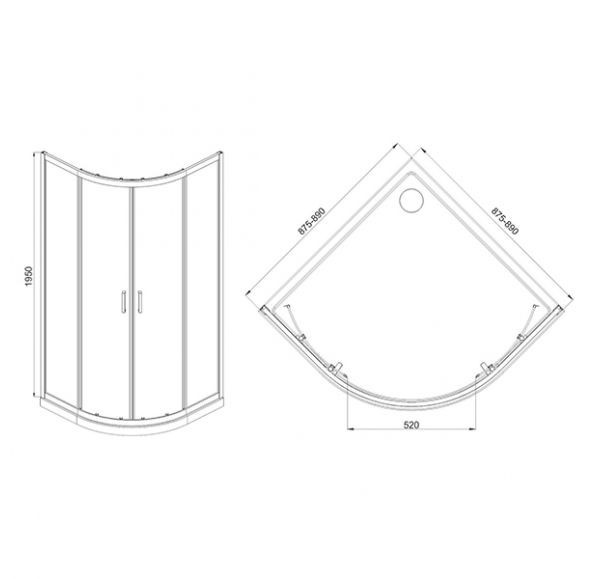 Приобрести душевое ограждение mirsant round 90x90 см