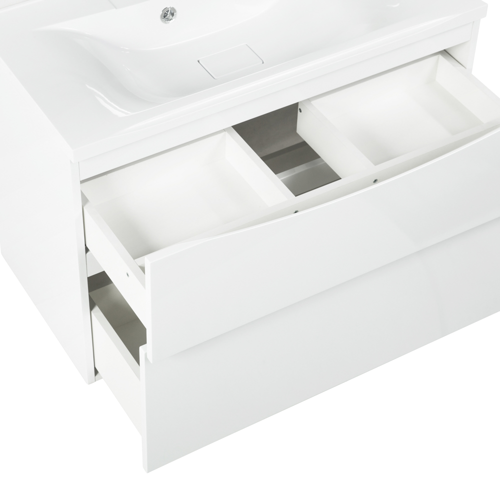 Приобрести belbagno тумба с раковиной marino-h60 80 см, подвесная bianco lucido, белая раковина