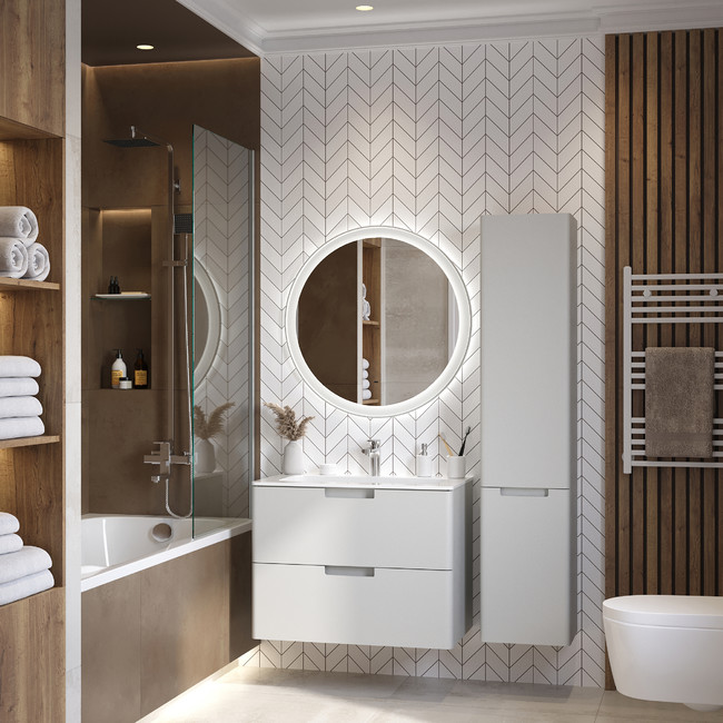 Приобрести briz зеркало prato light 80х80 см, с подсветкой , светло серое, пдз49-80