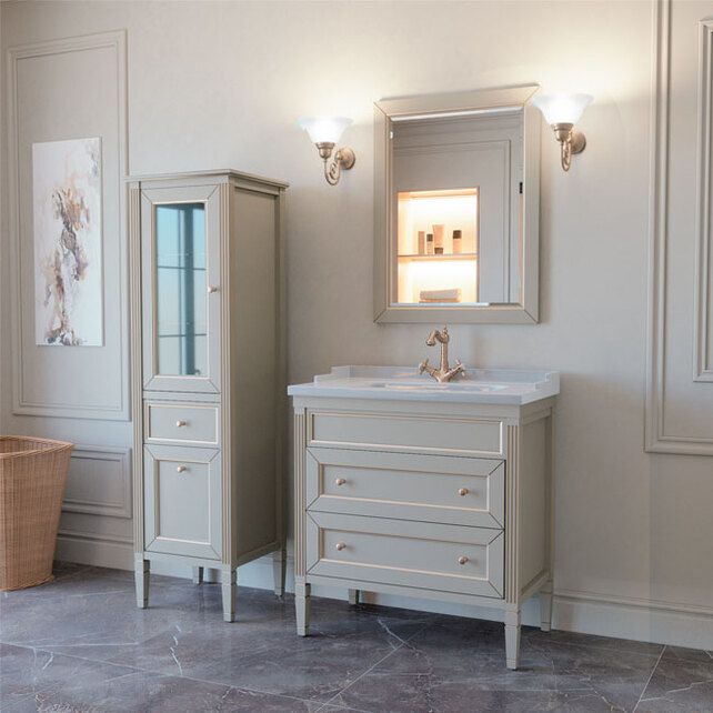 Приобрести caprigo тумба с раковиной albion 80 см, белая, эмаль 10315 с2