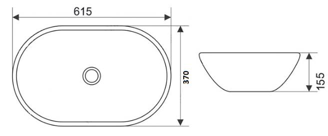 Приобрести раковина накладная ceramalux 61 см nc 7811ajw