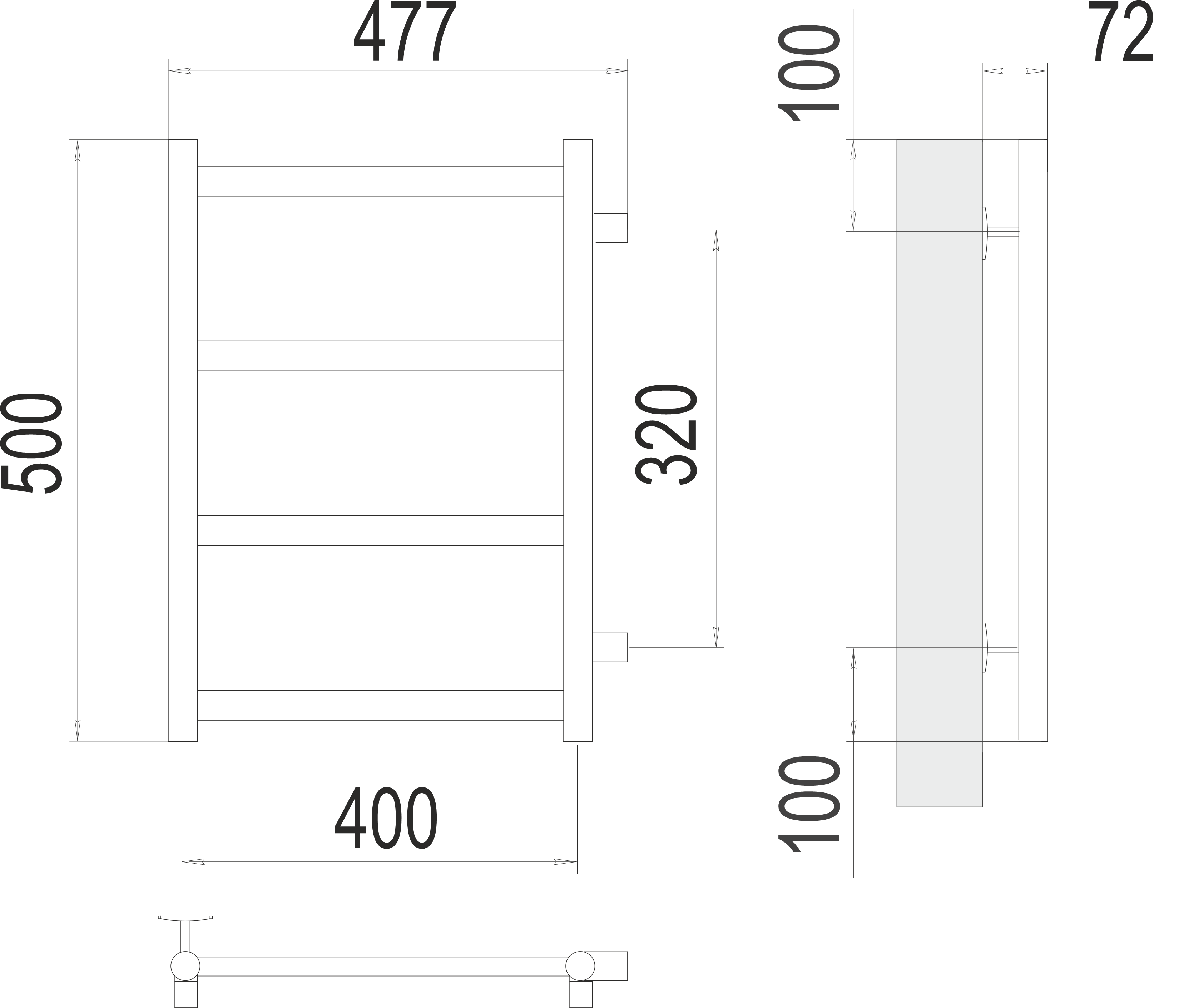 Приобрести полотенцесушитель 400х500 мм водяной terminus аврора п4, хром 4670078529855