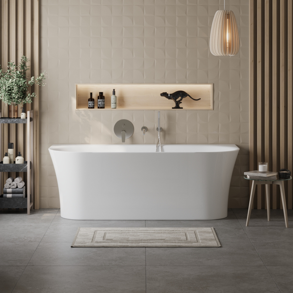 Приобрести belbagno акриловая ванна 170х75 см, пристенная, белая bb711-1700-750