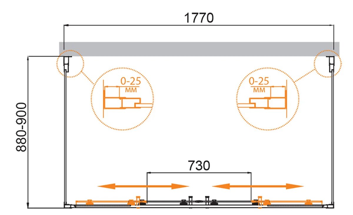 Приобрести cezares душевое ограждение molveno 180х90 см, хром molveno-ah-22-180/90-c-cr-iv