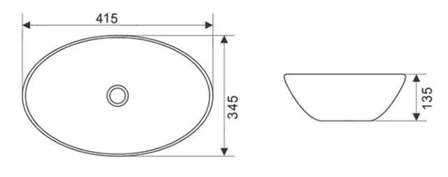 Приобрести раковина накладная ceramalux 40 см nc 7138bw