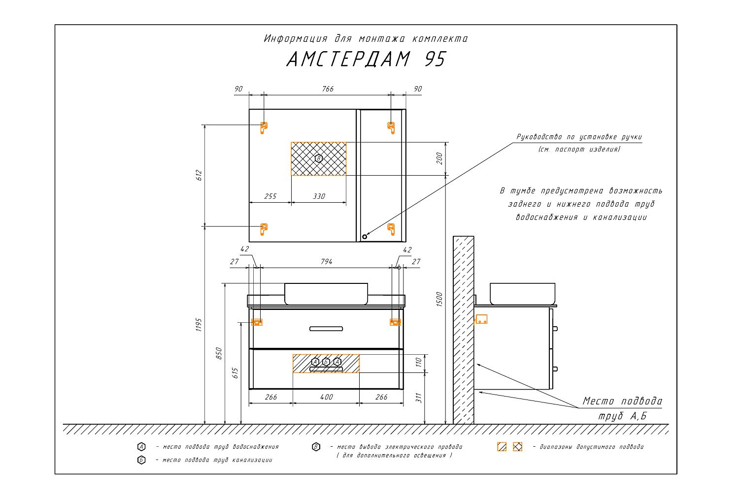 Приобрести сomforty тумба со столешницей и раковиной "амстердам-95" белая
