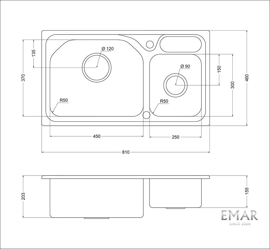 Приобрести oulin кухонная мойка 81х46 см, сатин oulin ol-9818
