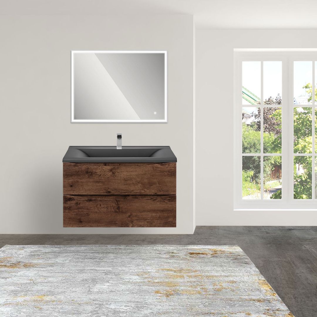 Приобрести vincea тумба подвесная mia 80 см, темное дерево с раковиной антрацит матовый vmc-2ma800rw;vcb-3m800g