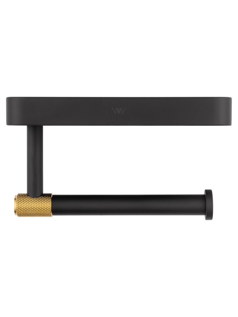 Приобрести держатель для туалетной бумаги с полкой wonzon & woghand majestic, черный/золото (ww-9226)