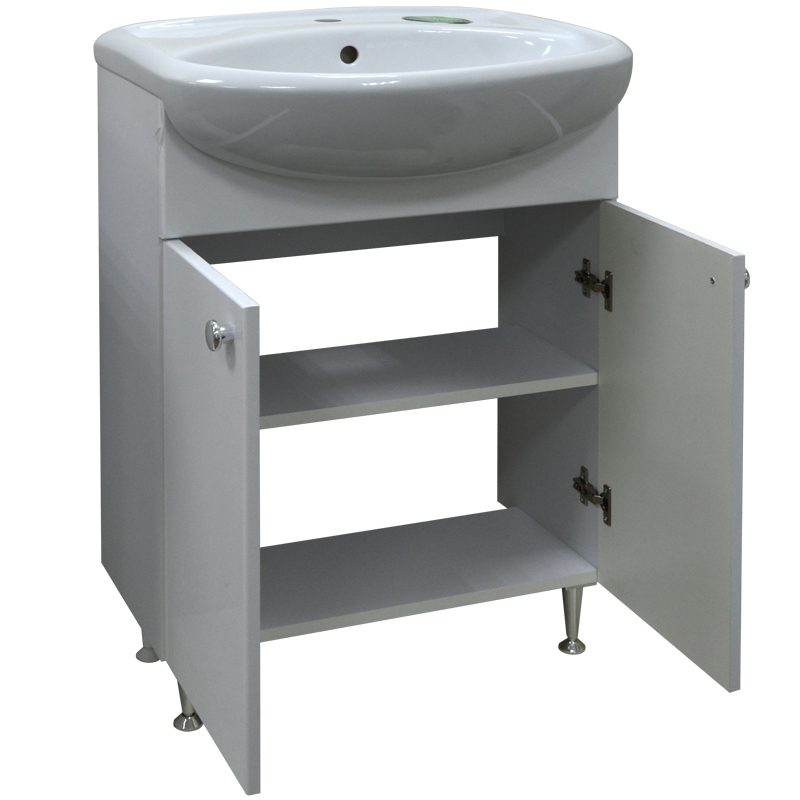 Приобрести loranto тумба напольная с раковиной моника new 60х84 см, белая cs00076240