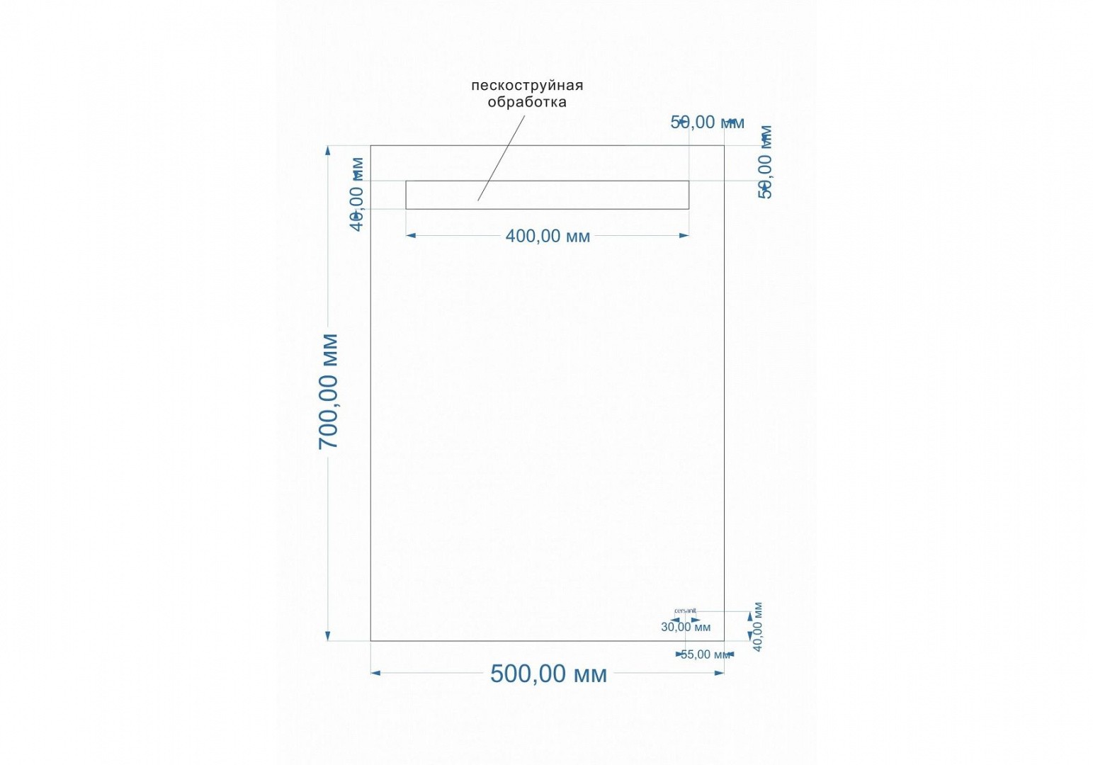Приобрести зеркало cersanit base 010 led 50х70 см с подсветкой