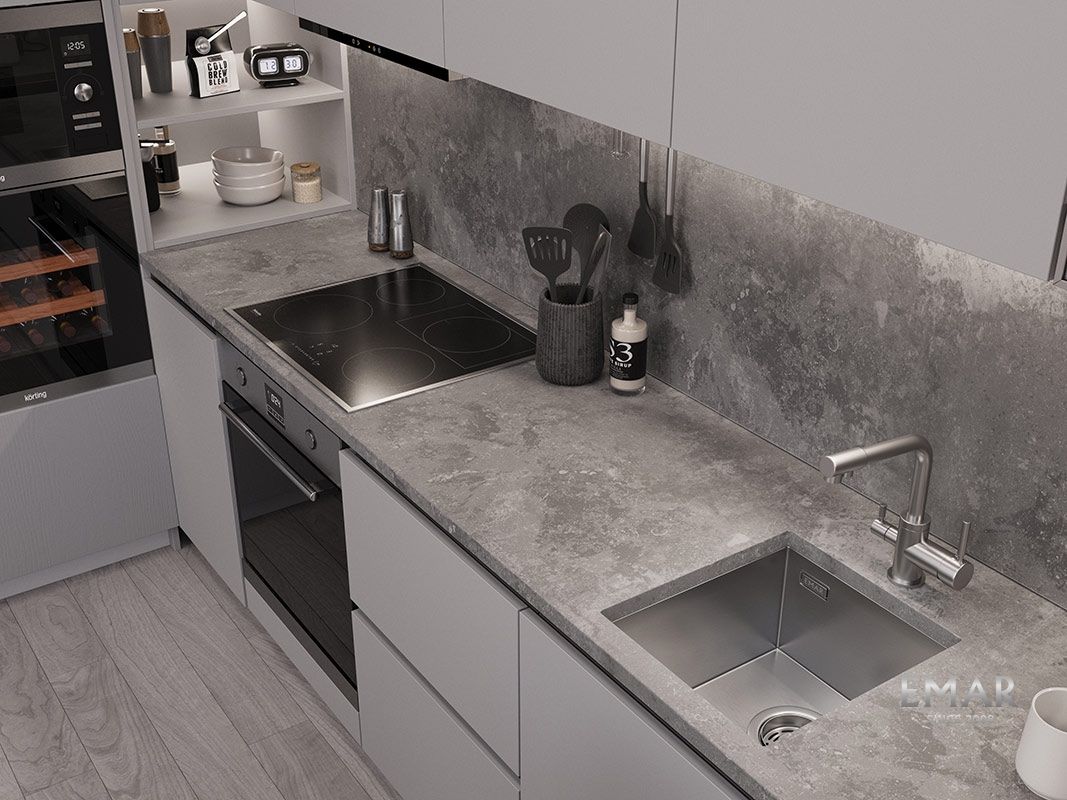 Приобрести emar кухонная мойка 38х42 см, сатин emb-130 pvd nano satine