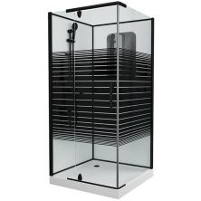 Grossman Душевая кабина Classic 100х100 см, черная\узор GR270QL