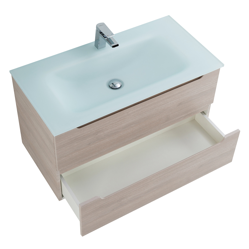 Приобрести belbagno тумба с раковиной etna 100 см, подвесная rovere grigio, стеклянная раковина