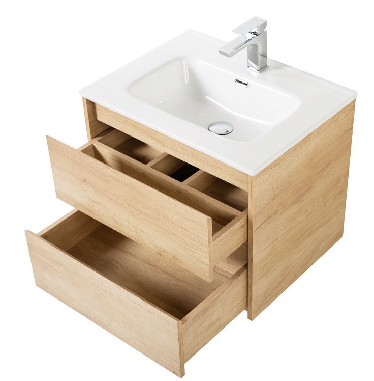 Приобрести тумба подвесная с раковиной belbagno kraft-600-2c-so-rnn 60 см, rovere nebrasca nature