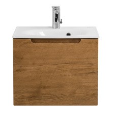 BelBagno Тумба с раковиной ETNA 50 см, подвесная с ящиком Rovere Nature, белая раковина