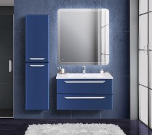 Cezares Тумба подвесная с раковиной ECO 75 Sapfiro, синяя ECO-750-2C-SO-SPF-P