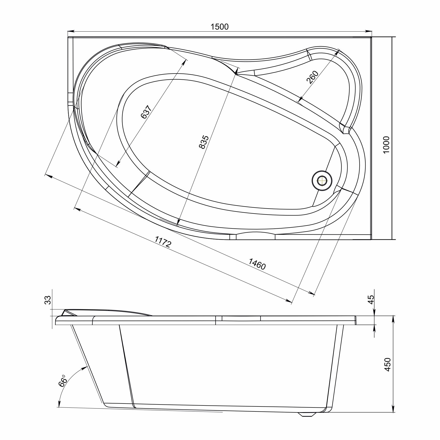 Приобрести mirsant ванна акриловая ялта 150*100 см, белая, правая ут000022686