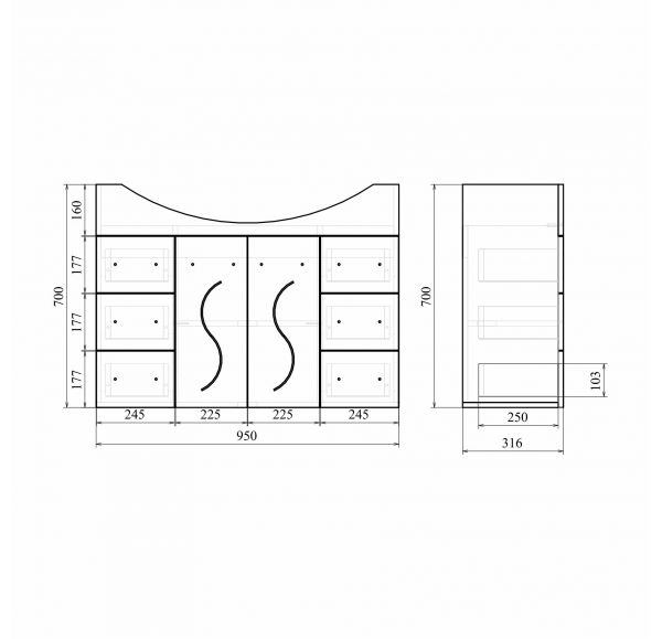 Приобрести mirsant тумба напольная сандра 100 см с раковиной эльбрус 100, белая ут000046027