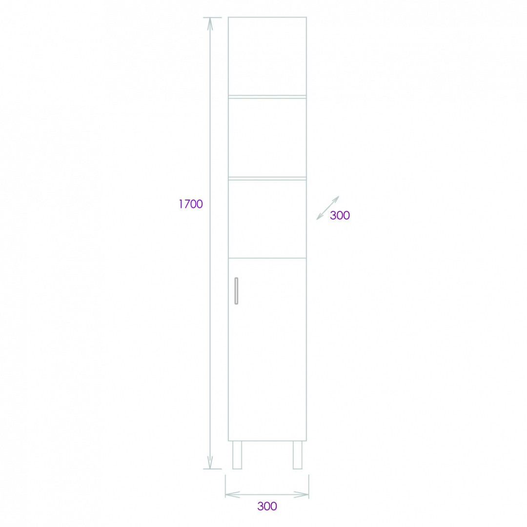 Приобрести onika пенал напольный тимбер 170х30см, белый мат./дуб сонома 403066