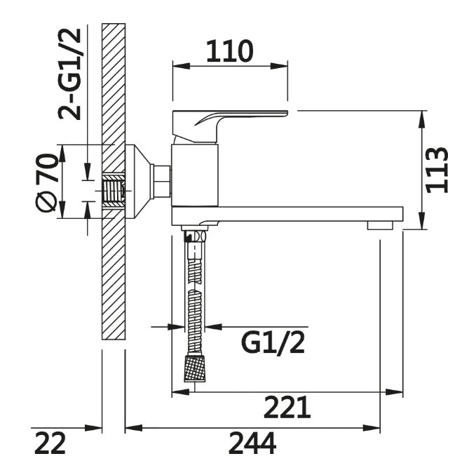 Приобрести смеситель для ванны vieir ergo с ручным душем, белый\хром v043532f