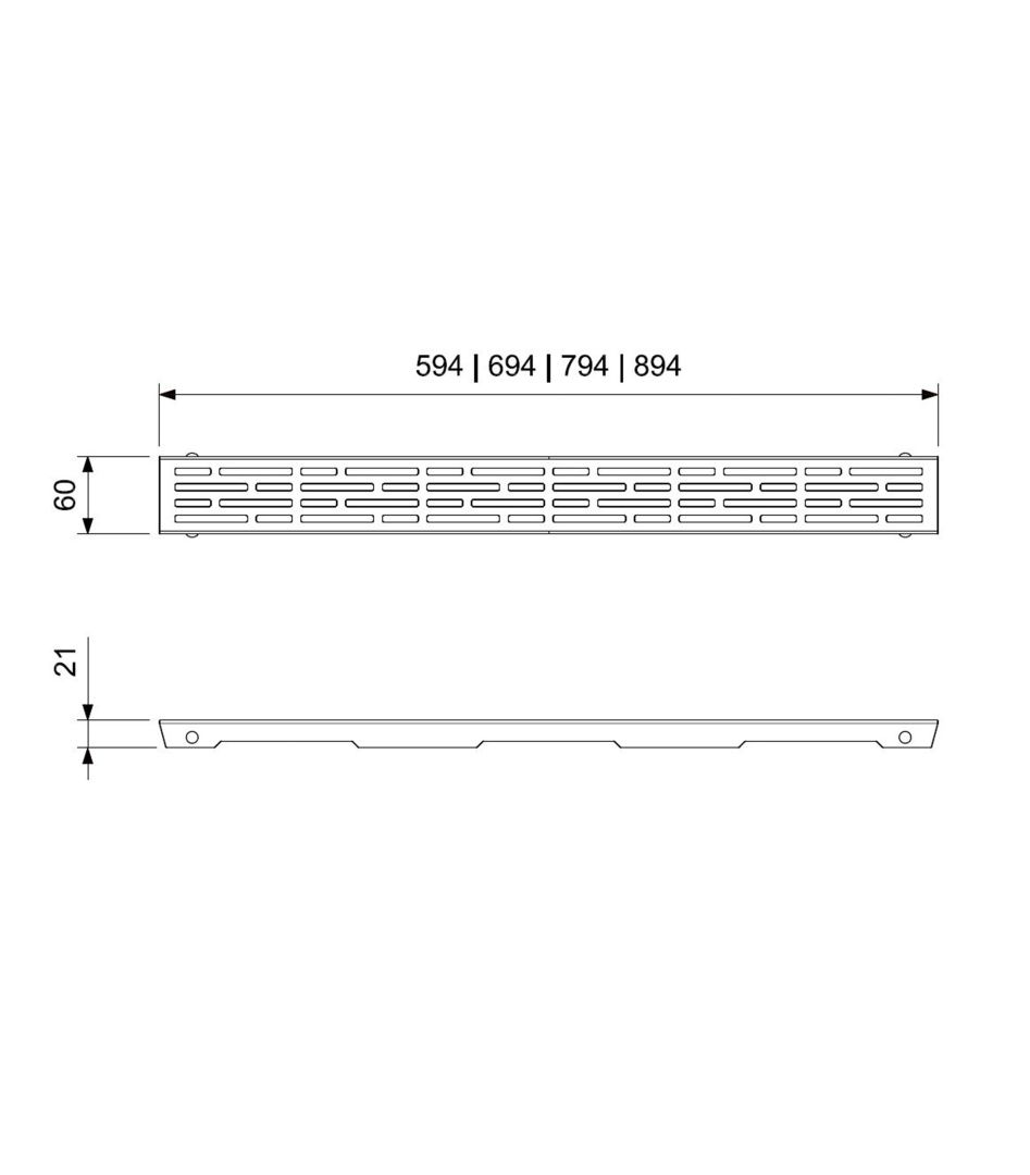 Приобрести решетка для душевого трапа перфорированная 90 см wonzon & woghand, темный графит (ww-651900p-bgm)