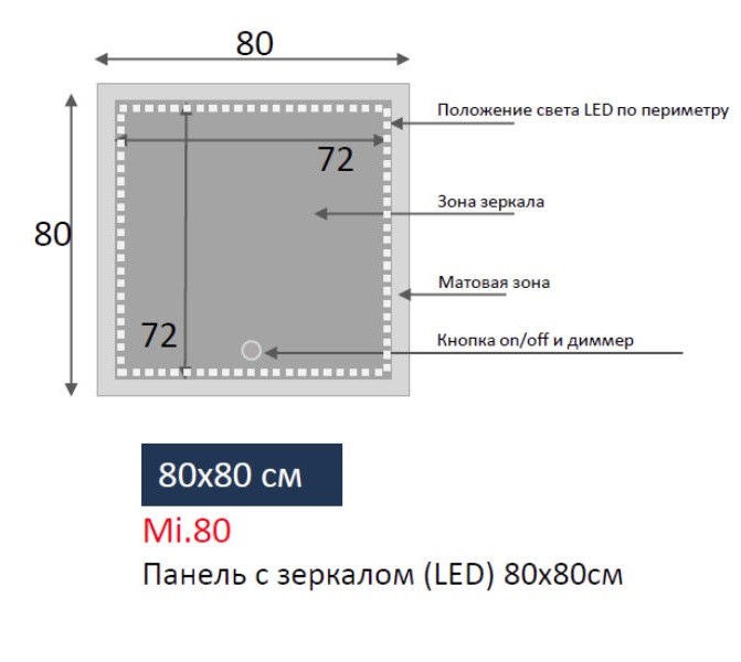 Приобрести зеркало kerama marazzi 80 см, белый, mi.80 (led)