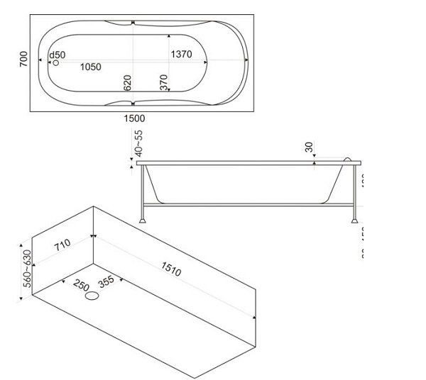 Приобрести торцевая панель для ванны bas ибица/стайл 700