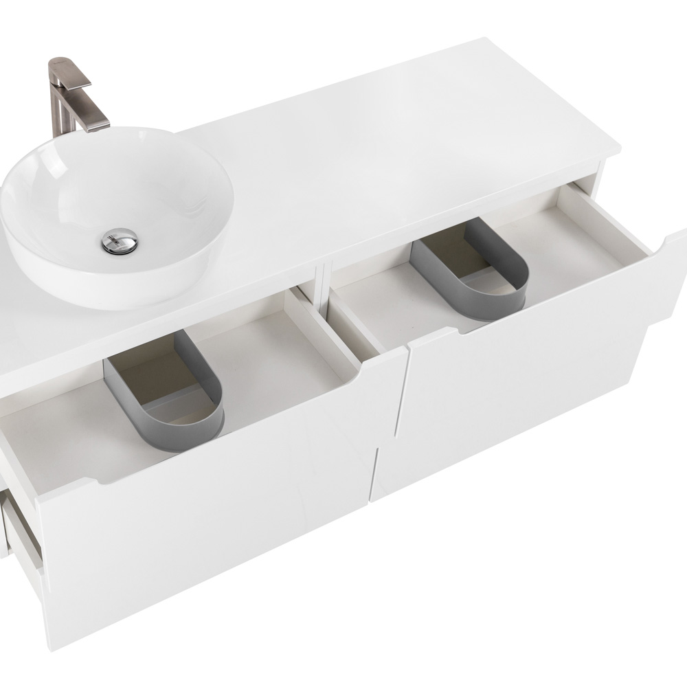 Приобрести belbagno тумба со столешницей etna 120 см, подвесная bianco lucido, раковина слева