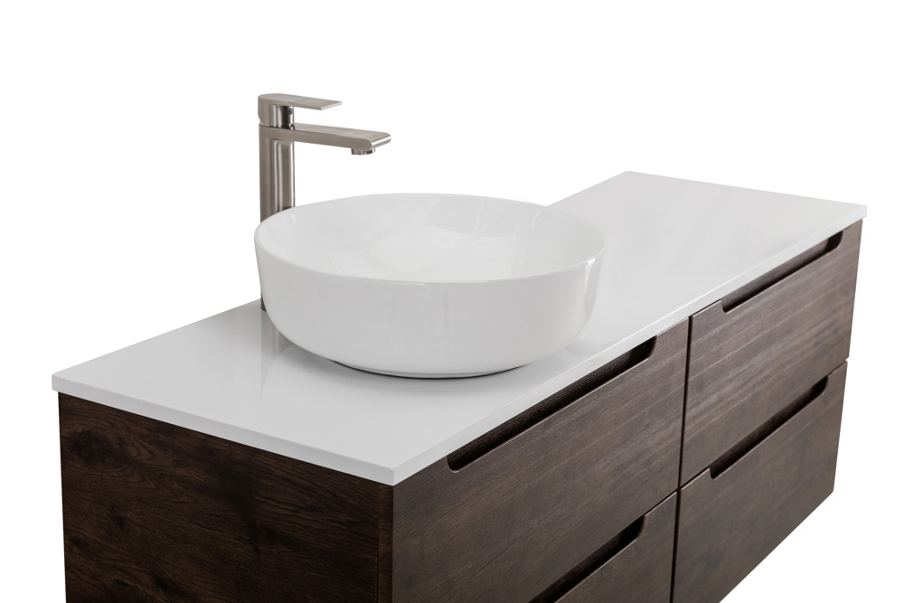 Приобрести belbagno тумба со столешницей etna 120 см, подвесная rovere moro, раковина слева