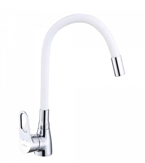 Приобрести смеситель для кухни vieir welta с гибким изливом, серый\хром v023521h
