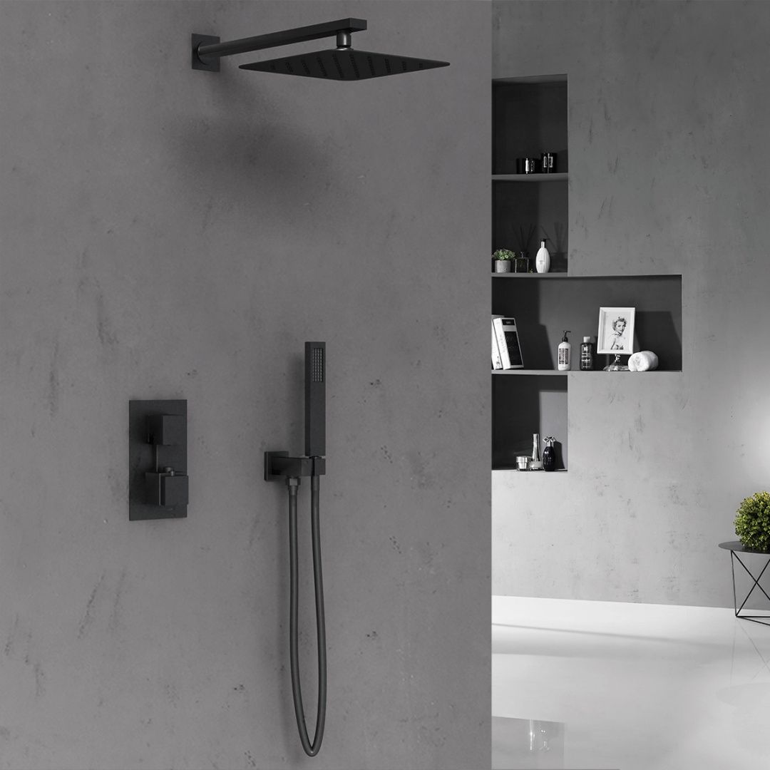 Приобрести vincea встраиваемая душевая система с термостатом, черная матовая vsfw-102tmb