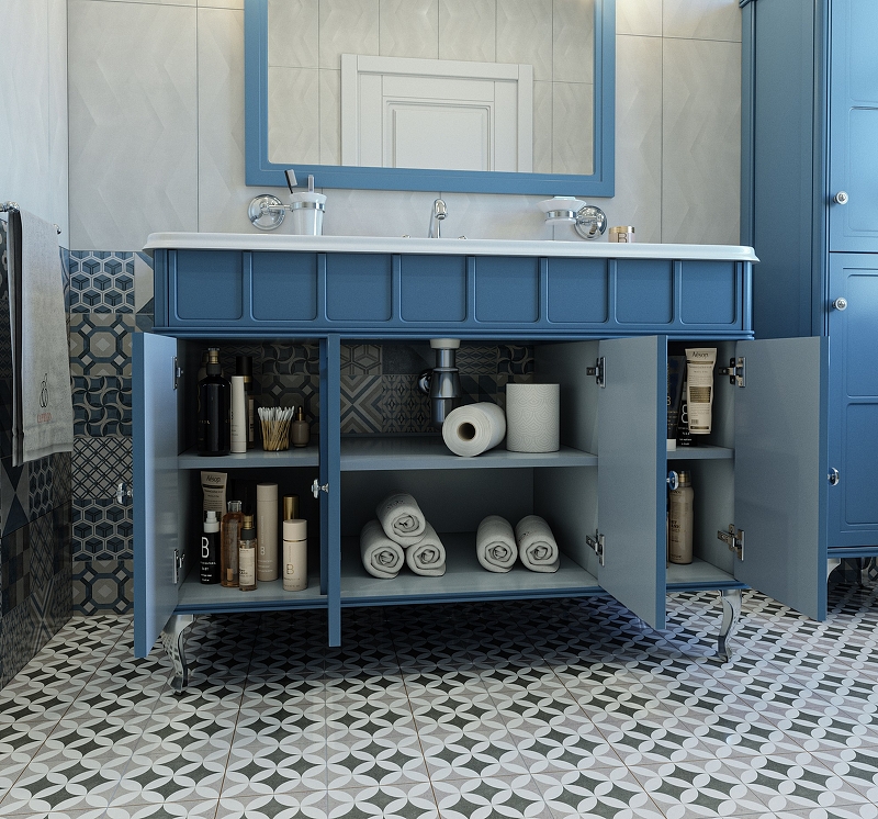 Приобрести caprigo тумба с раковиной напольная borgo 120 см, темно синяя 33425-b136