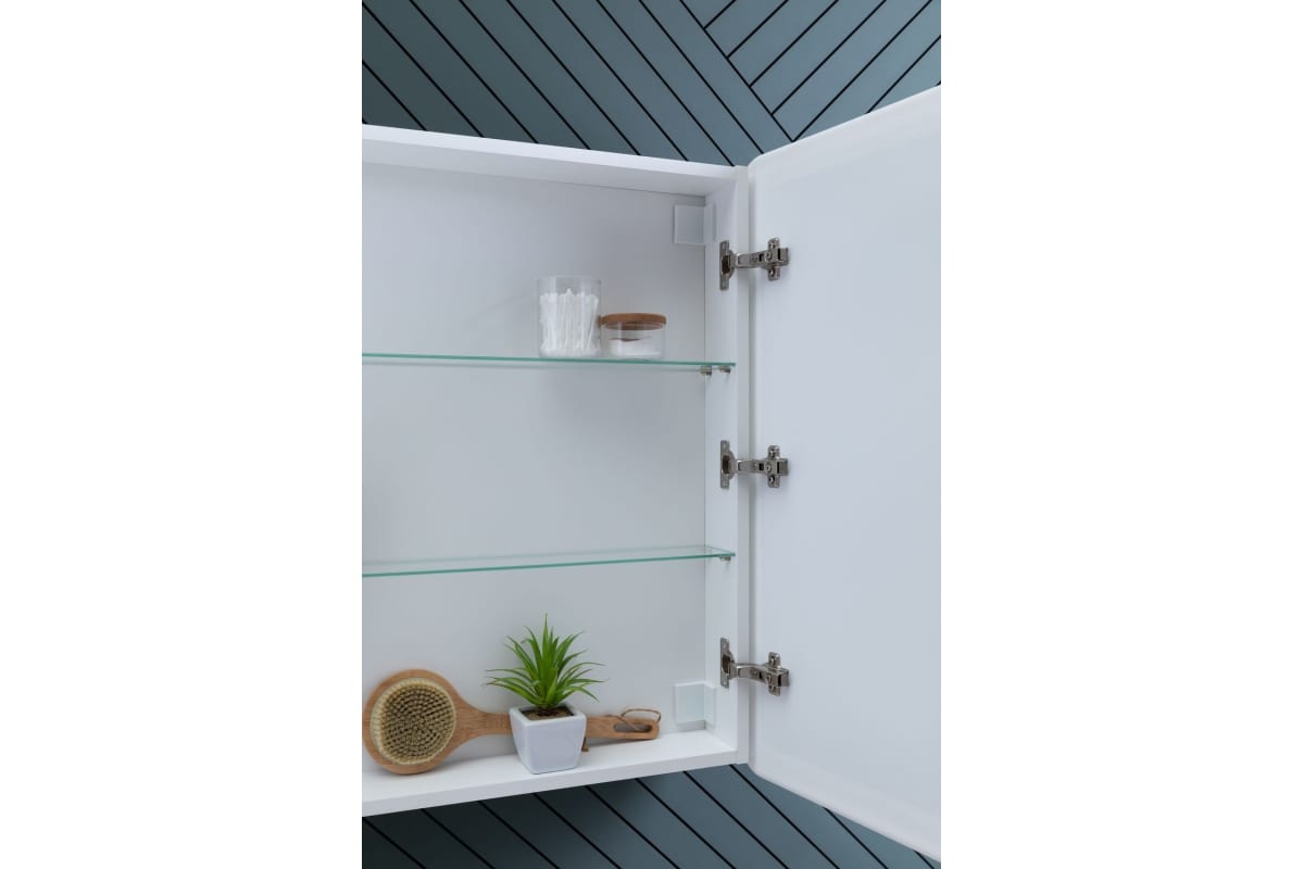 Приобрести aquanet зеркальный шкаф оптима 80 см, с led подсветкой