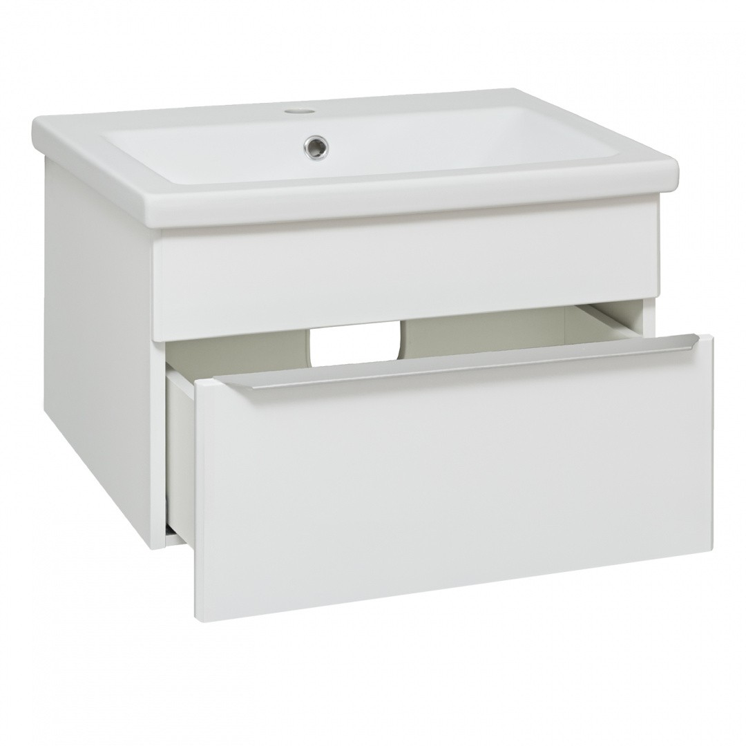 Приобрести aqua de marco тумба подвесная с раковиной axioma 60см, один ящик, белый 2060wgaxi/h; s-um-com60/1-w