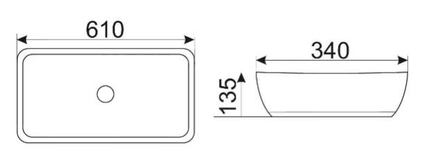 Приобрести раковина-чаша ceramalux 60 см 9217
