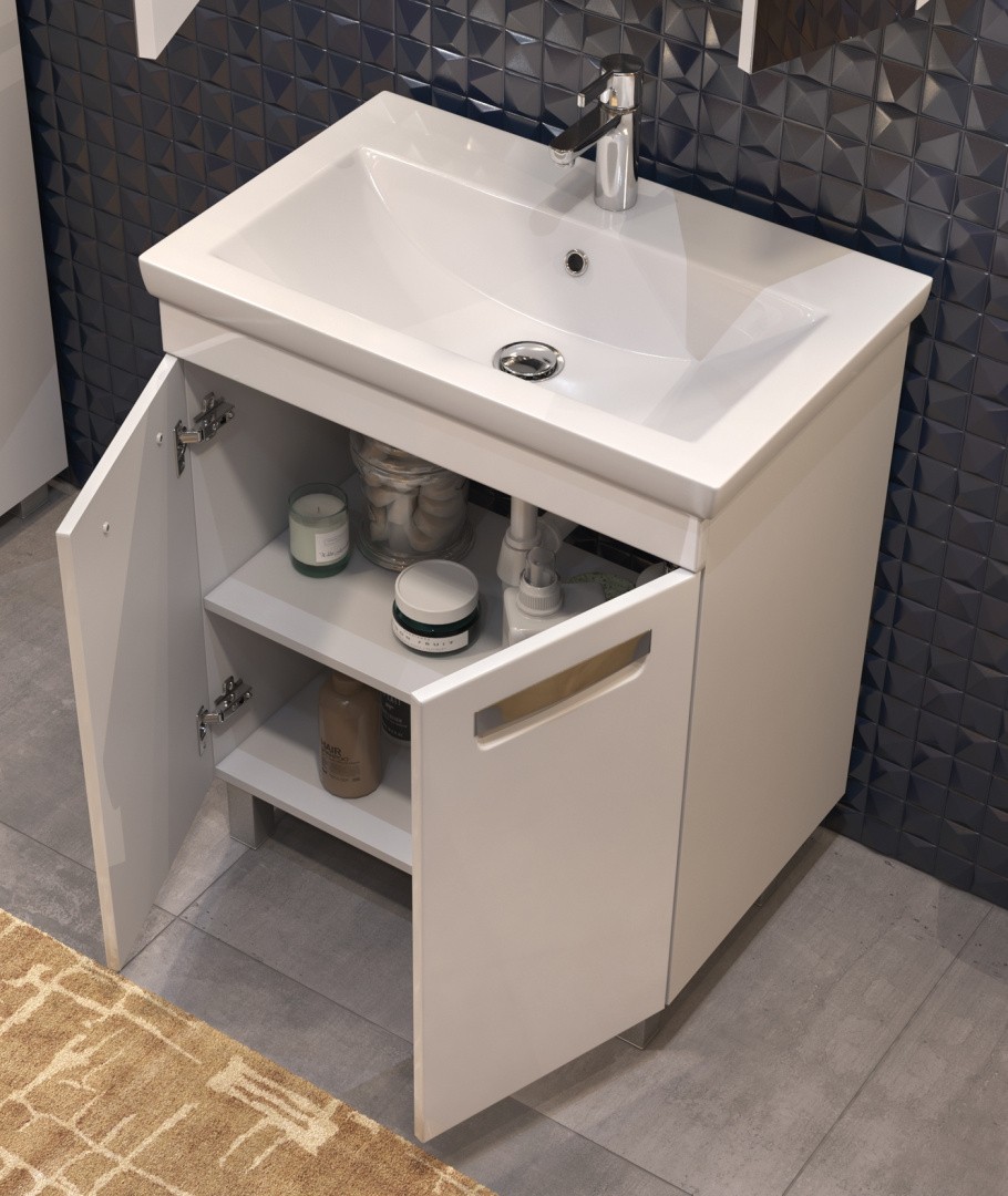 Приобрести vigo тумба с раковиной plaza 70см, 2 дверцы, напольная, белая tn.pla.fos.70.2d