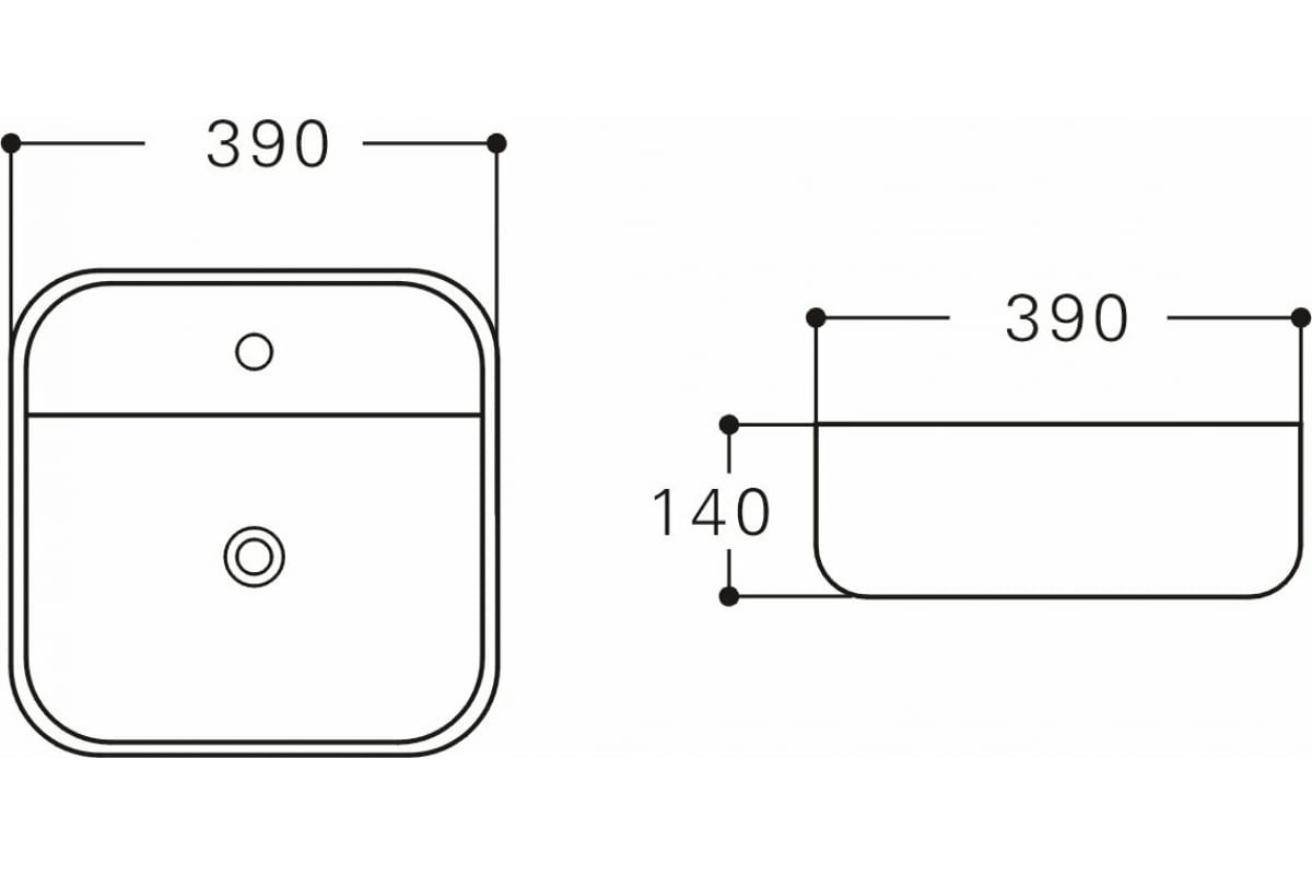 Приобрести aquanet раковина city-2-mb 39х39 см, черный матовый