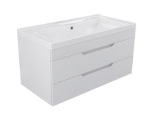 Mirsant Тумба подвесная SOHO Quadro 100\2 100 см с раковиной Deep-100 УТ000086058