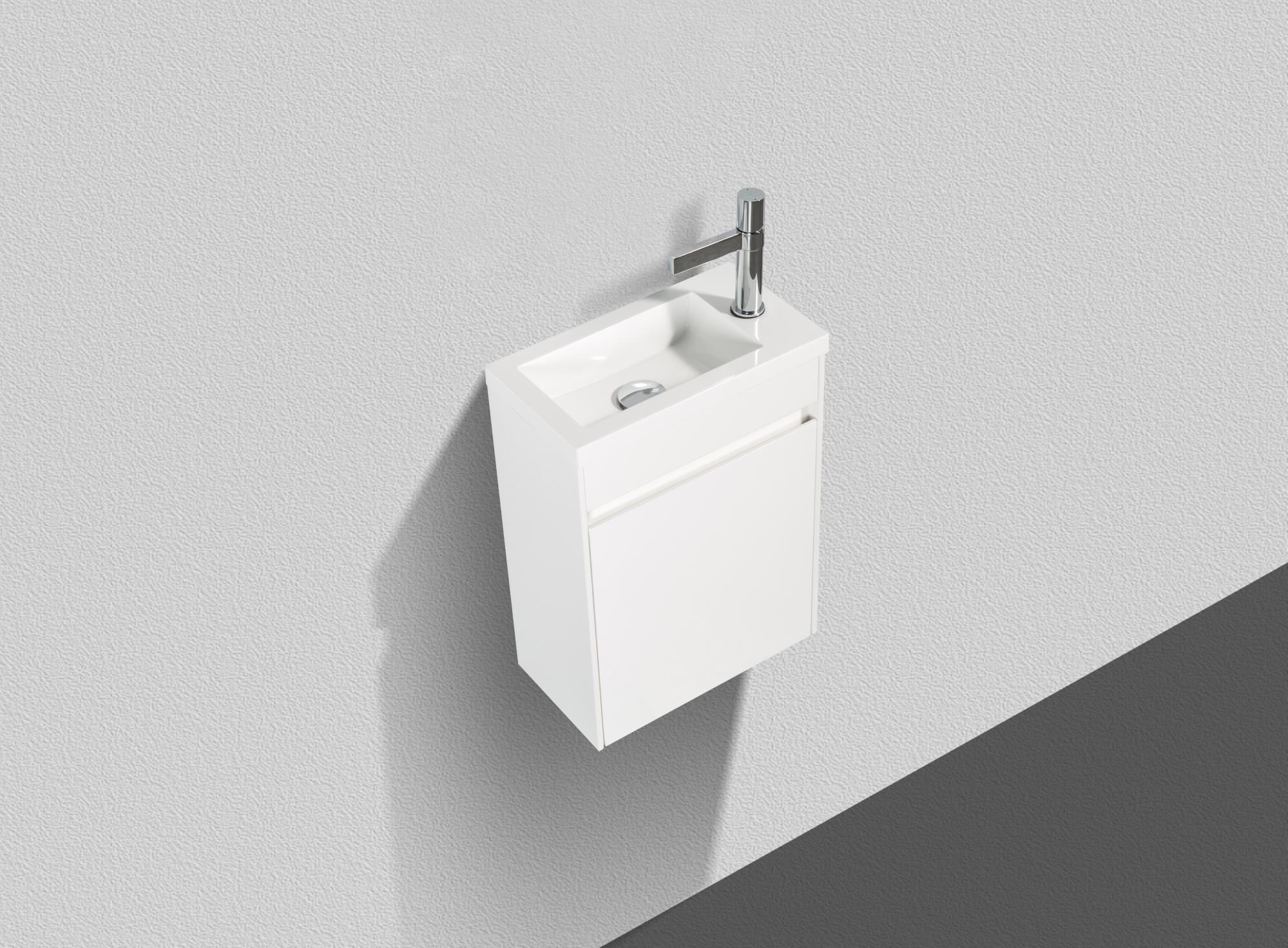 Приобрести belbagno тумба с раковиной pietra mini 46 см, подвесная с дверью 46-r bianco lucido, белая раковина