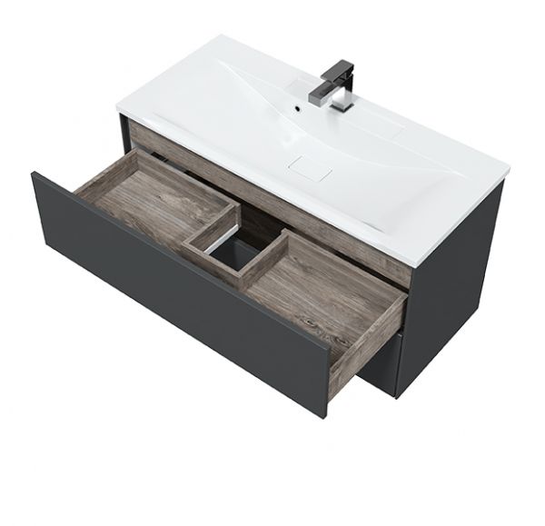 Приобрести sole тумба подвесная ultra 100 см с раковиной premier 100, серая матовая ут000068499