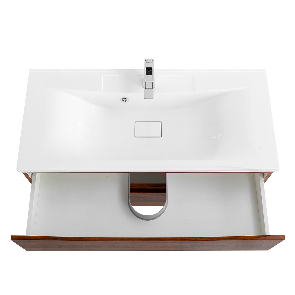 Приобрести belbagno тумба с раковиной marino 100 см, напольная rovere cillegio, белая раковина
