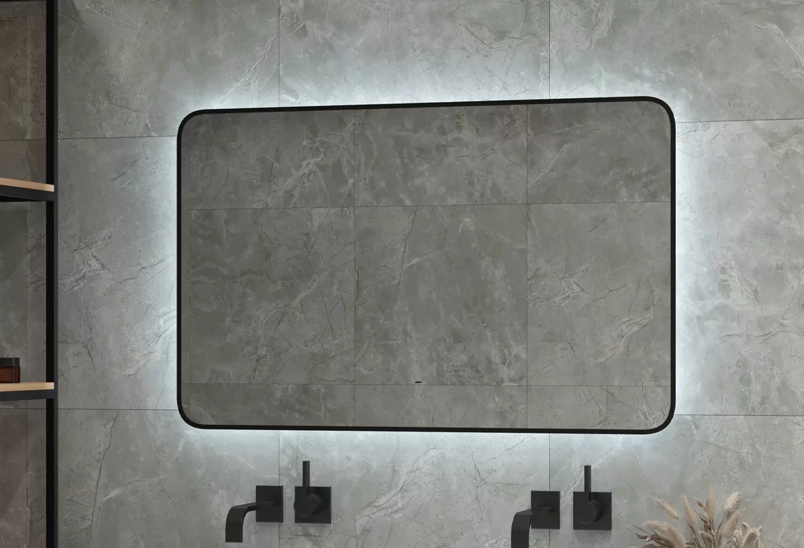 Приобрести continent зеркало с подсветкой torry 100х70 см, черное