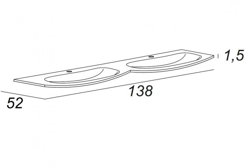 Приобрести cezares тумба подвесная с раковиной vague 138х57см, антрацит