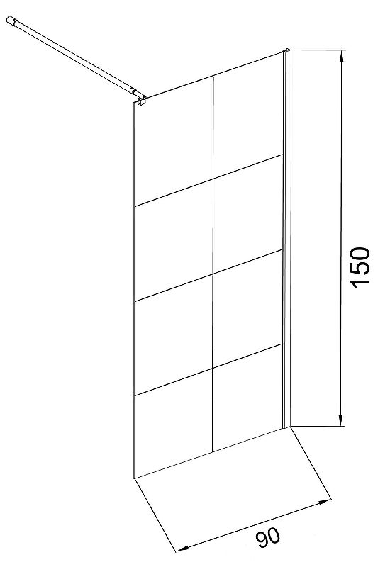 Приобрести grossman шторка для ванны 90х150 см, черная/прозрачное gr-10590black
