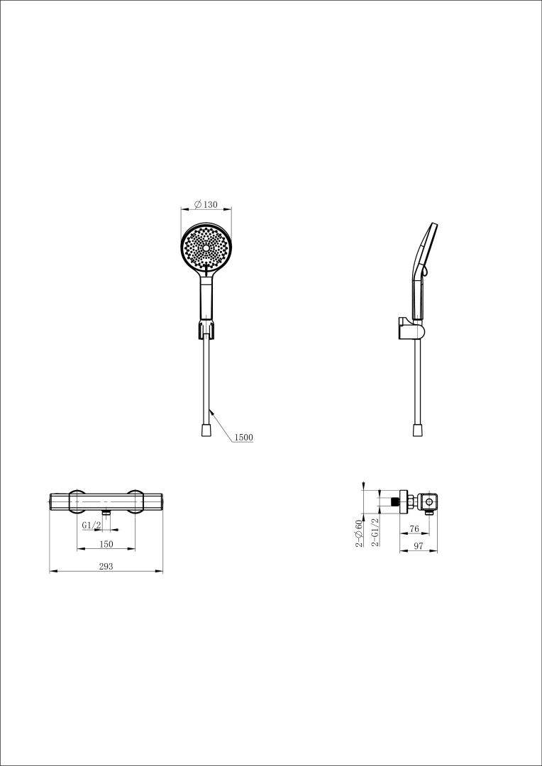 Приобрести смеситель для душа с термостатом wonzon & woghand stay 2, белый матовый (ww-b2016-a-mw)