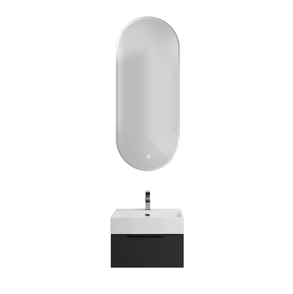 Приобрести cezares тумба подвесная с раковиной premium 50 см plisse nero opaco, черная 55412