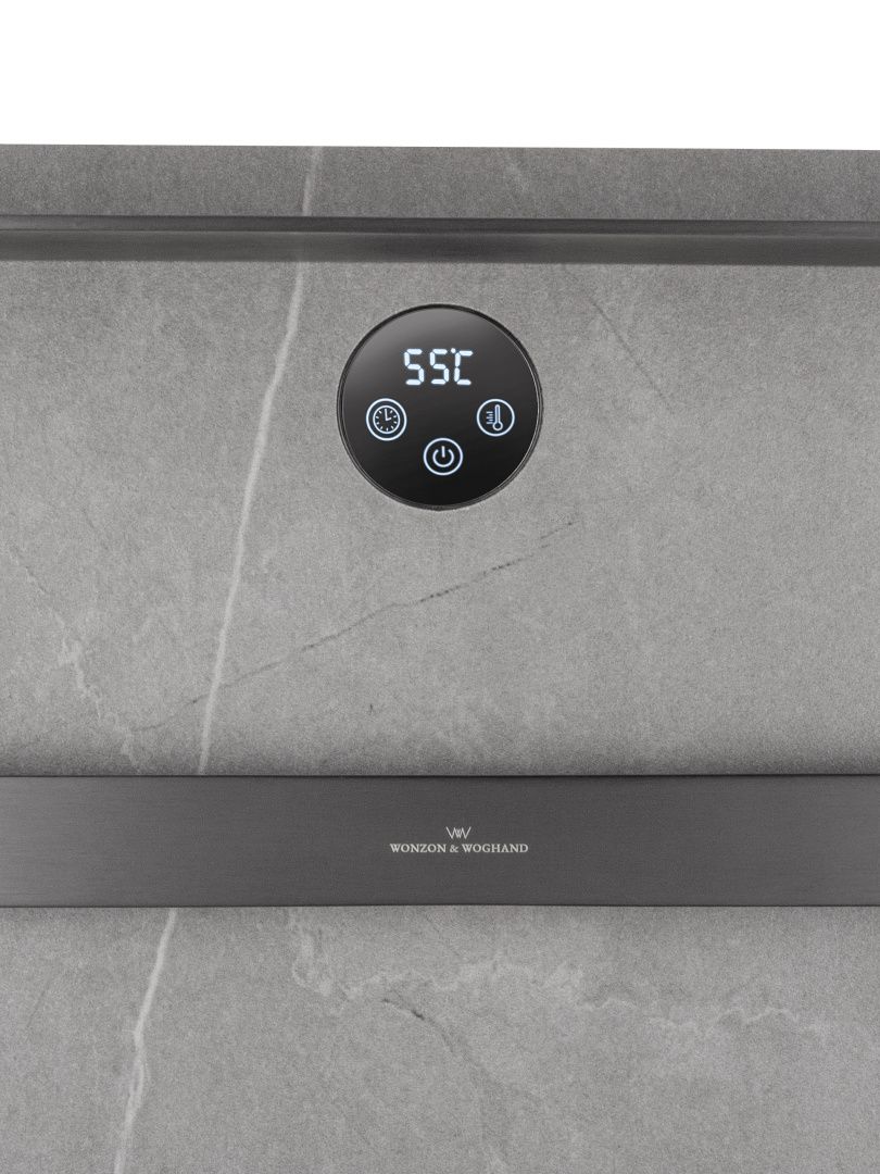 Приобрести полотенцесушитель электрический с каменной плитой серый мрамор wonzon & woghand stuttgart, темный графит (ww-a504g-gm)