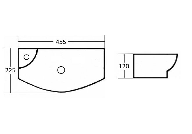 Приобрести раковина подвесная ceramalux 45 см n 7946r