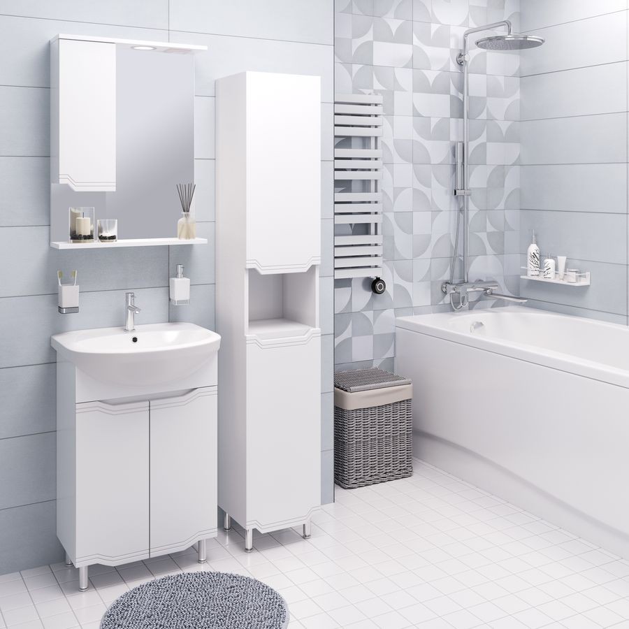 Приобрести aqua de marco зеркало-шкаф viktoria 55 см, левое, белый 1055cvic/l